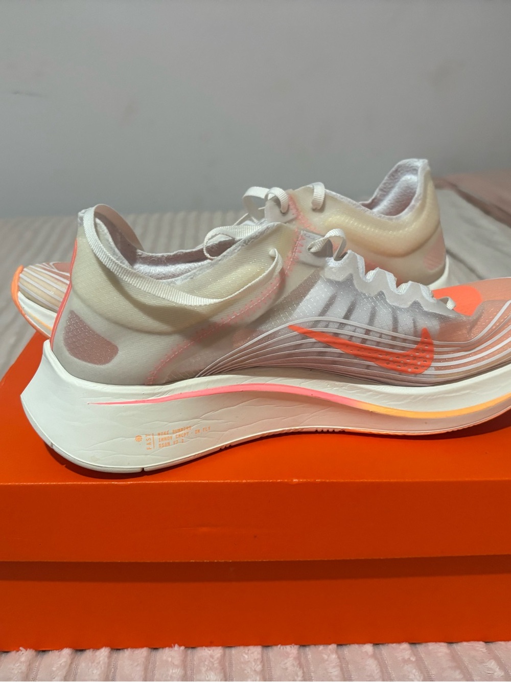 Nike Women’s Athletic Shoe — White with Neon Orange Accents - Picture 1 of 4